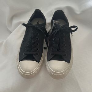 Converse laser cut suede shoes